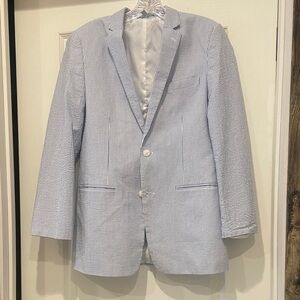 Classic Blue and White Striped Blazer